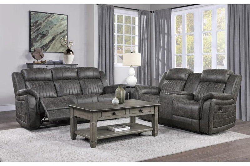 Centeroak 2 Piece Double Reclining Sofa Set In Gray 9479Brg-3-2 | Homelegance