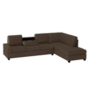 9507CHC*3OT (3)3-Piece Reversible Sectional with Drop-Down Cup Holders and Storage Ottoman - 9507CHC*3OT