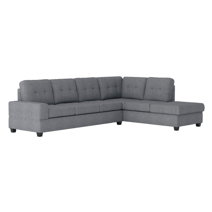 9507DGY*3OT (3)3-Piece Reversible Sectional with Drop-Down Cup Holders and Storage Ottoman - 9507DGY*3OT