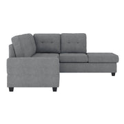 9507DGY*3OT (3)3-Piece Reversible Sectional with Drop-Down Cup Holders and Storage Ottoman - 9507DGY*3OT