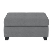 9507DGY*3OT (3)3-Piece Reversible Sectional with Drop-Down Cup Holders and Storage Ottoman - 9507DGY*3OT