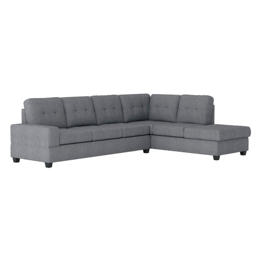 9507DGY*SC (2)2-Piece Reversible Sectional with Drop-Down Cup Holders - 9507DGY*SC