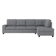 9507DGY*SC (2)2-Piece Reversible Sectional with Drop-Down Cup Holders - 9507DGY*SC