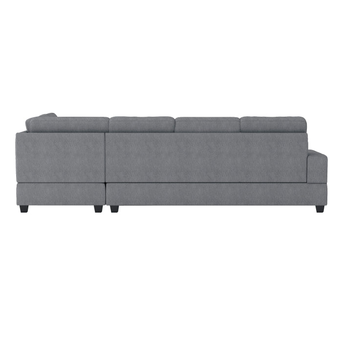 9507DGY*SC (2)2-Piece Reversible Sectional with Drop-Down Cup Holders - 9507DGY*SC
