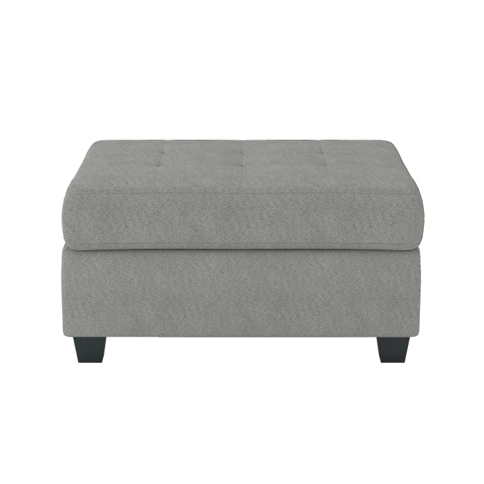 9507GRY*3OT (3)3-Piece Reversible Sectional with Drop-Down Cup Holders and Storage Ottoman - 9507GRY*3OT