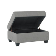 9507GRY*3OT (3)3-Piece Reversible Sectional with Drop-Down Cup Holders and Storage Ottoman - 9507GRY*3OT