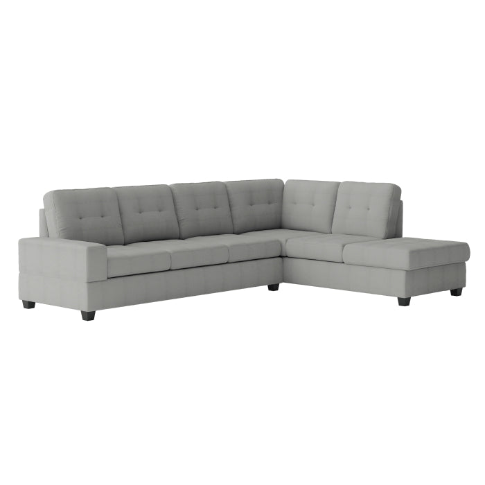 9507GRY*SC (2)2-Piece Reversible Sectional with Drop-Down Cup Holders - 9507GRY*SC