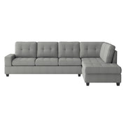 9507GRY*SC (2)2-Piece Reversible Sectional with Drop-Down Cup Holders - 9507GRY*SC