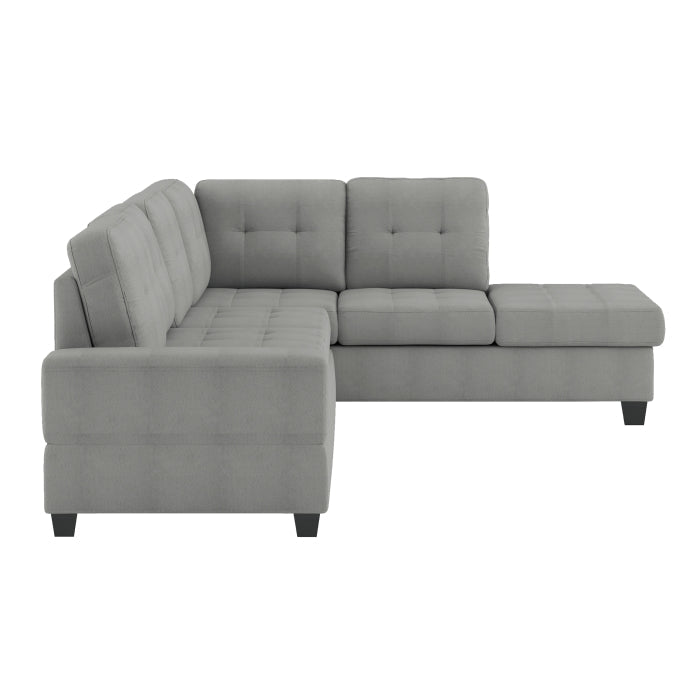 9507GRY*SC (2)2-Piece Reversible Sectional with Drop-Down Cup Holders - 9507GRY*SC