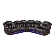 9508DB*SCPW (3)3-Piece Power Reclining Sectional with Consoles, Speakers, Subwoofer and LED Lighting - 9508DB*SCPW