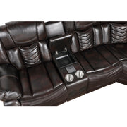 9508DB*SCPW (3)3-Piece Power Reclining Sectional with Consoles, Speakers, Subwoofer and LED Lighting - 9508DB*SCPW