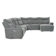 9509DG*6LRPWH5R (6)6-Piece Modular Power Reclining Sectional with Power Headrests, Right Chaise and USB Ports - 9509DG*6LRPWH5R
