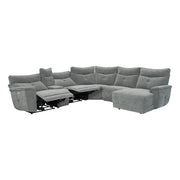 9509DG*6LRPWH5R (6)6-Piece Modular Power Reclining Sectional with Power Headrests, Right Chaise and USB Ports - 9509DG*6LRPWH5R