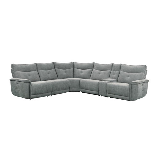 9509DG*6LRRRPWH (6)6-Piece Modular Power Reclining Sectional with Power Headrests and USB Ports - 9509DG*6LRRRPWH