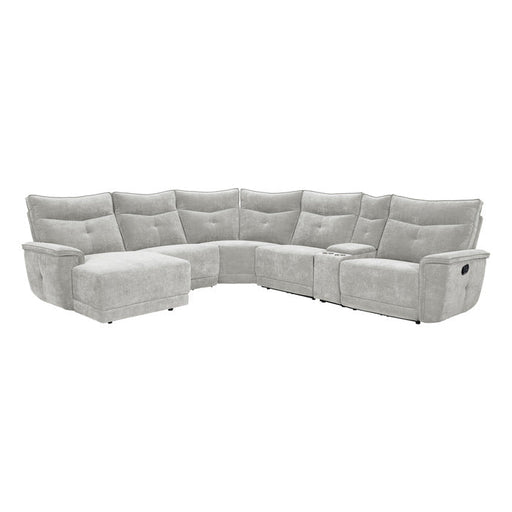 9509MGY*65LRR (6)6-Piece Modular Reclining Sectional with Left Chaise - 9509MGY*65LRR