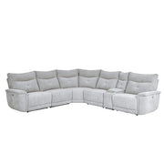 9509MGY*6LRRRPWH (6)6-Piece Modular Power Reclining Sectional with Power Headrests and USB Ports - 9509MGY*6LRRRPWH