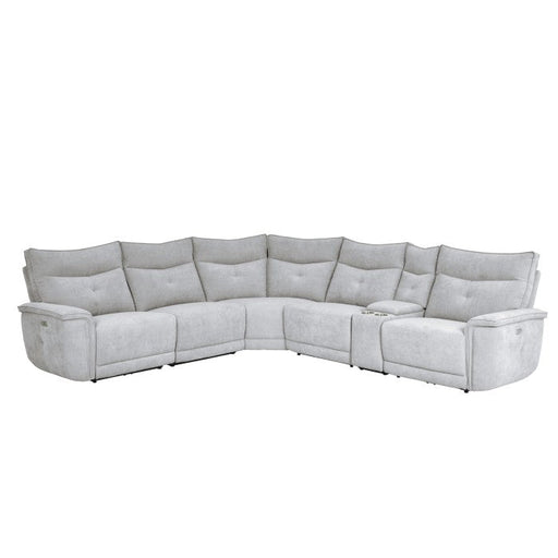 9509MGY*6LRRRPWH (6)6-Piece Modular Power Reclining Sectional with Power Headrests and USB Ports - 9509MGY*6LRRRPWH