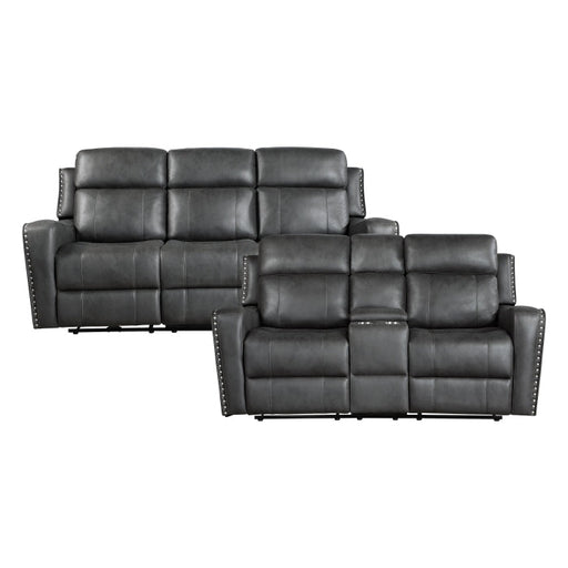 9515DGY*2 2pc Set: Sofa, Love - 9515DGY*2