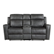 9515DGY-2PW Power Double Reclining Love Seat with Center Console - 9515DGY-2PW