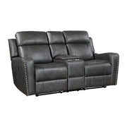 9515DGY-2PW Power Double Reclining Love Seat with Center Console - 9515DGY-2PW