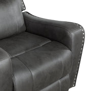 9515DGY-2PW Power Double Reclining Love Seat with Center Console - 9515DGY-2PW