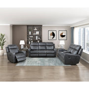 9515DGY-2PW Power Double Reclining Love Seat with Center Console - 9515DGY-2PW