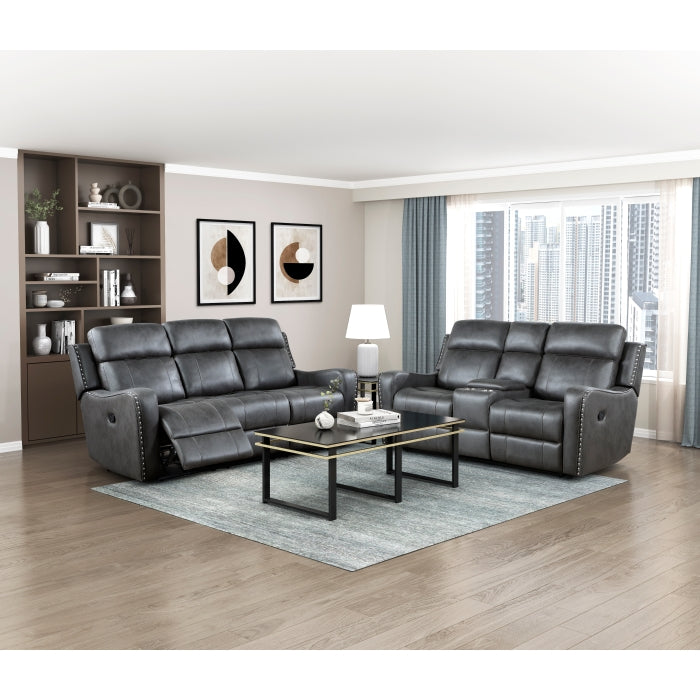 9515DGY-3 Double Reclining Sofa - 9515DGY-3