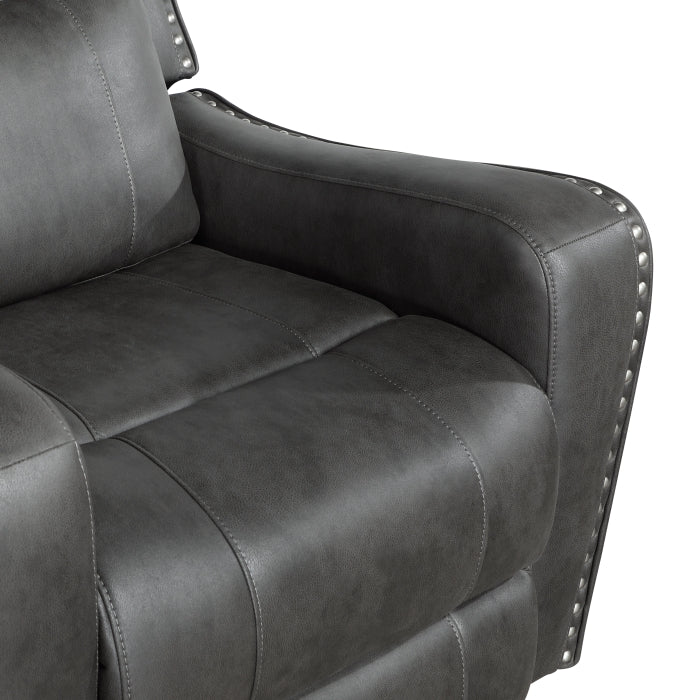 9515DGY-3PW Power Double Reclining Sofa - 9515DGY-3PW