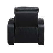 9516BLK-1PWH Power Reclining Chair with Power Headrest, Cup holders and Storage Arms(Top and Side), Charging Ports and LED lighting - 9516BLK-1PWH
