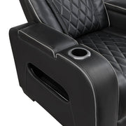 9516BLK-1PWH Power Reclining Chair with Power Headrest, Cup holders and Storage Arms(Top and Side), Charging Ports and LED lighting - 9516BLK-1PWH