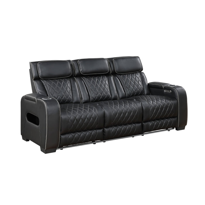 9516BLK*2PWH 2pc Set: Sofa, Love (Power) - 9516BLK*2PWH