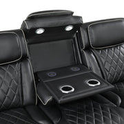 9516BLK*2PWH 2pc Set: Sofa, Love (Power) - 9516BLK*2PWH