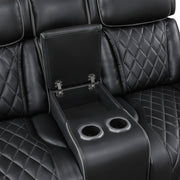 9516BLK*2PWH 2pc Set: Sofa, Love (Power) - 9516BLK*2PWH