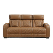 9516BRW*2PWH 2pc Set: Sofa, Love (Power) - 9516BRW*2PWH