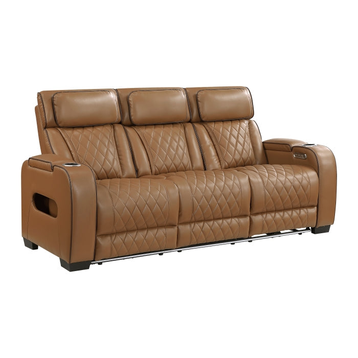 9516BRW*2PWH 2pc Set: Sofa, Love (Power) - 9516BRW*2PWH