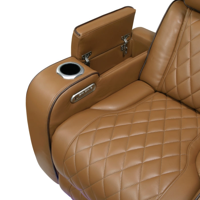 9516BRW*2PWH 2pc Set: Sofa, Love (Power) - 9516BRW*2PWH