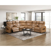 9516BRWS*32LCN2RCNPWH (3)3-Piece Power Reclining Sectional with Consoles, Power Headrests, Storage Arms(Top and Side), Cup holders, Charging Ports, Wireless speakers and LED lighting - 9516BRWS*32LCN2RCNPWH