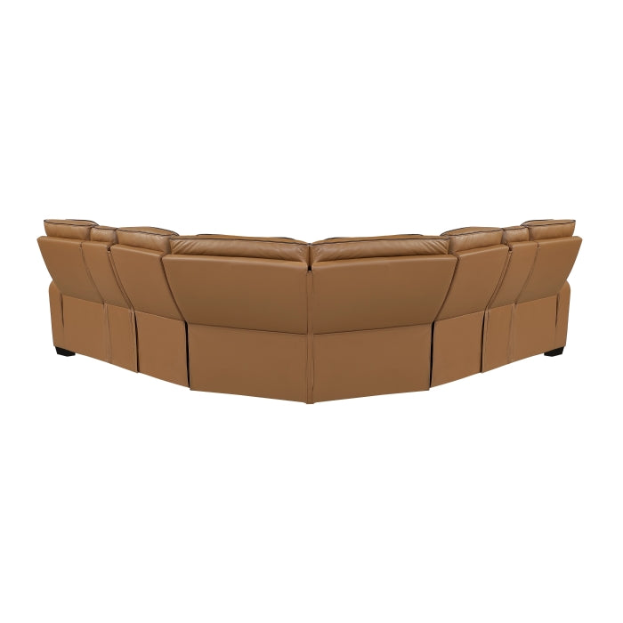 9516BRWS*32LCN2RCNPWH (3)3-Piece Power Reclining Sectional with Consoles, Power Headrests, Storage Arms(Top and Side), Cup holders, Charging Ports, Wireless speakers and LED lighting - 9516BRWS*32LCN2RCNPWH
