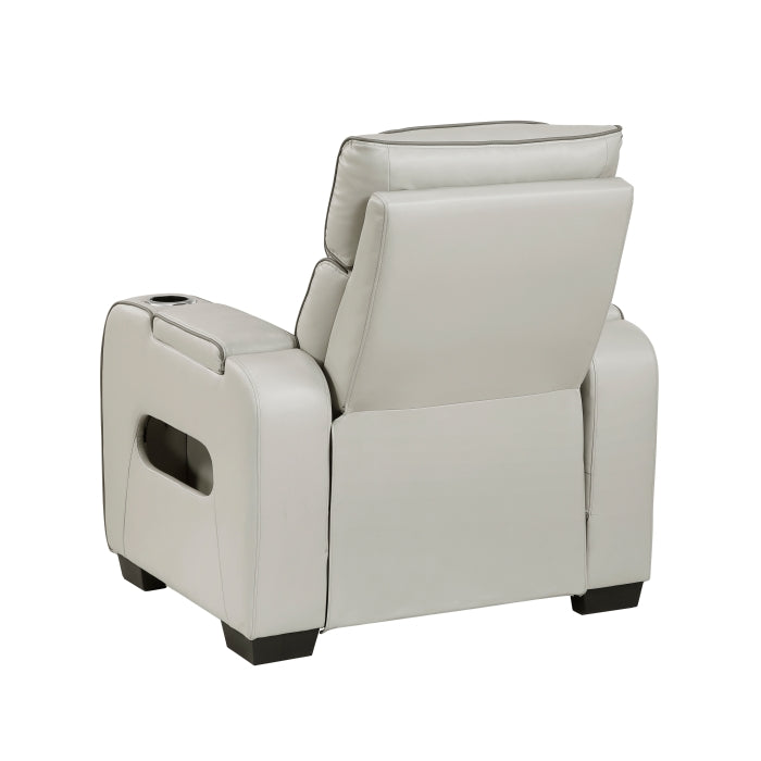 9516TPE-1PWH Power Reclining Chair with Power Headrest, Cup holders and Storage Arms(Top and Side), Charging Ports and LED lighting - 9516TPE-1PWH