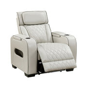 9516TPE-1PWH Power Reclining Chair with Power Headrest, Cup holders and Storage Arms(Top and Side), Charging Ports and LED lighting - 9516TPE-1PWH