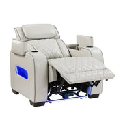 9516TPE-1PWH Power Reclining Chair with Power Headrest, Cup holders and Storage Arms(Top and Side), Charging Ports and LED lighting - 9516TPE-1PWH