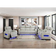 9516TPE-1PWH Power Reclining Chair with Power Headrest, Cup holders and Storage Arms(Top and Side), Charging Ports and LED lighting - 9516TPE-1PWH