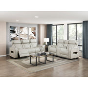 9516TPE-2PWH Power Double Reclining Love Seat with Center Console, Power Headrests, Storage Arms(Top and Side), Cup holders, Charging Ports and LED lighting - 9516TPE-2PWH