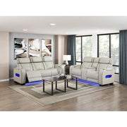 9516TPE-2PWH Power Double Reclining Love Seat with Center Console, Power Headrests, Storage Arms(Top and Side), Cup holders, Charging Ports and LED lighting - 9516TPE-2PWH