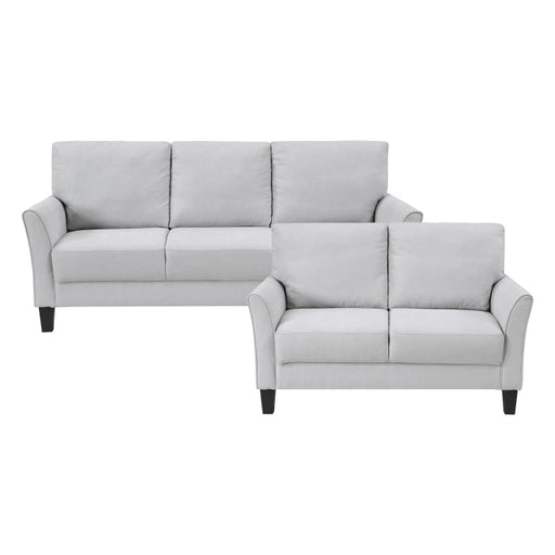 9519GRY*2 2pc Set: Sofa, Love - 9519GRY*2