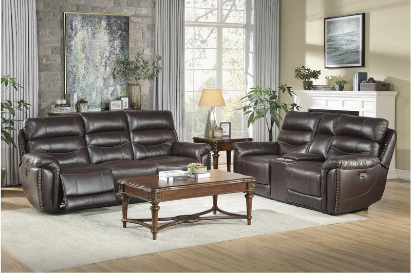 Lance 2 Piece Double Reclining Sofa Set In Brown 9527Brw-3-2 | Homelegance
