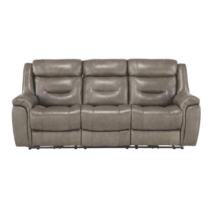 Kennett Power Double Reclining Sofa With Power Headrests And Usb Ports In Brownish Gray 9528Brg-3Pwh | Homelegance
