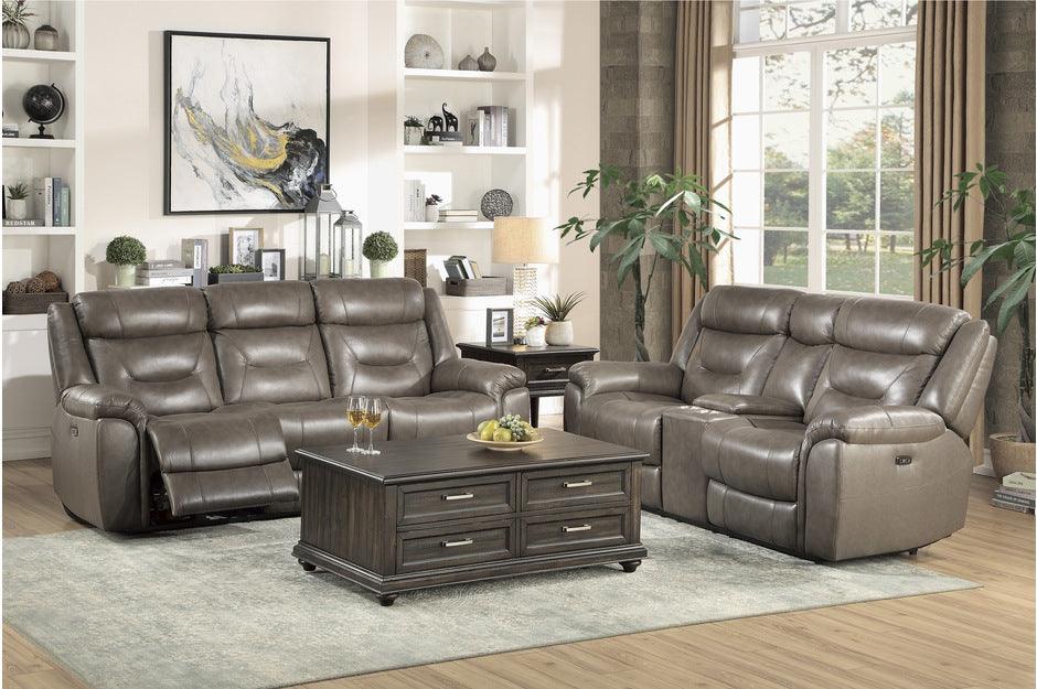 Kennett 2 Piece Double Reclining Sofa Set In Brownish Gray 9528Brg-3-2 | Homelegance
