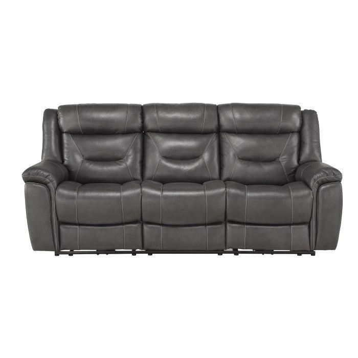 Kennett Power Double Reclining Sofa With Power Headrests And Usb Ports In Dark Gray 9528Dgy-3Pwh | Homelegance