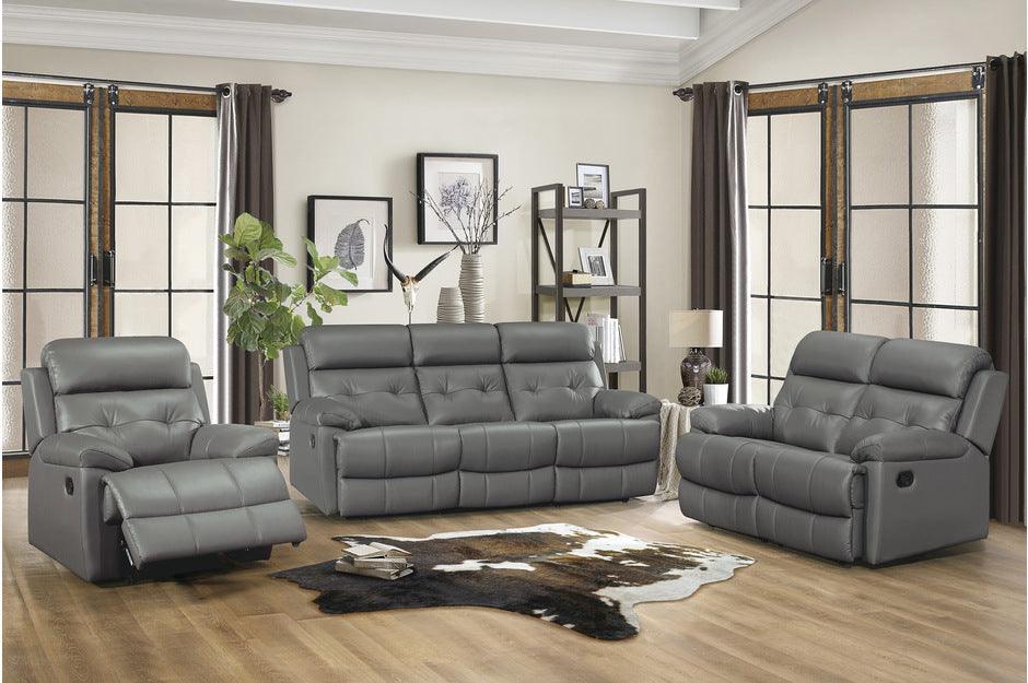 Lambent 3 Piece Double Reclining Sofa Set In Dark Gray 9529Dgy-3-2-1 | Homelegance